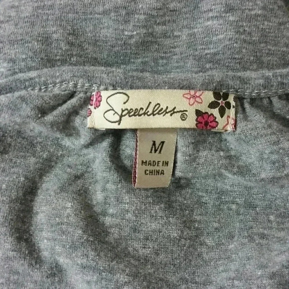 Speechless Grey Lace Flutter Sleeve top - Picture 5 of 5